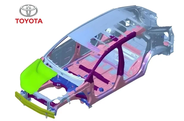 Стратегия компоновки кузова Toyota из материалов белого цвета | PHS, AHSS и легкого алюминия